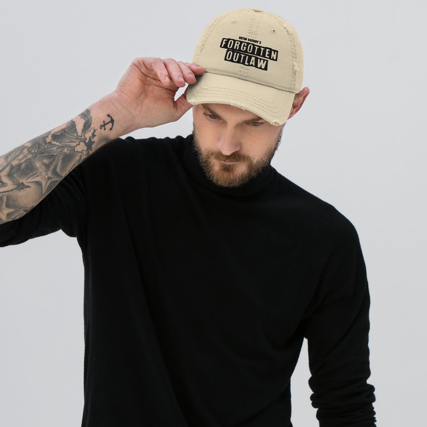 "FORGOTTEN OUTLAW" Distressed Tan Hat