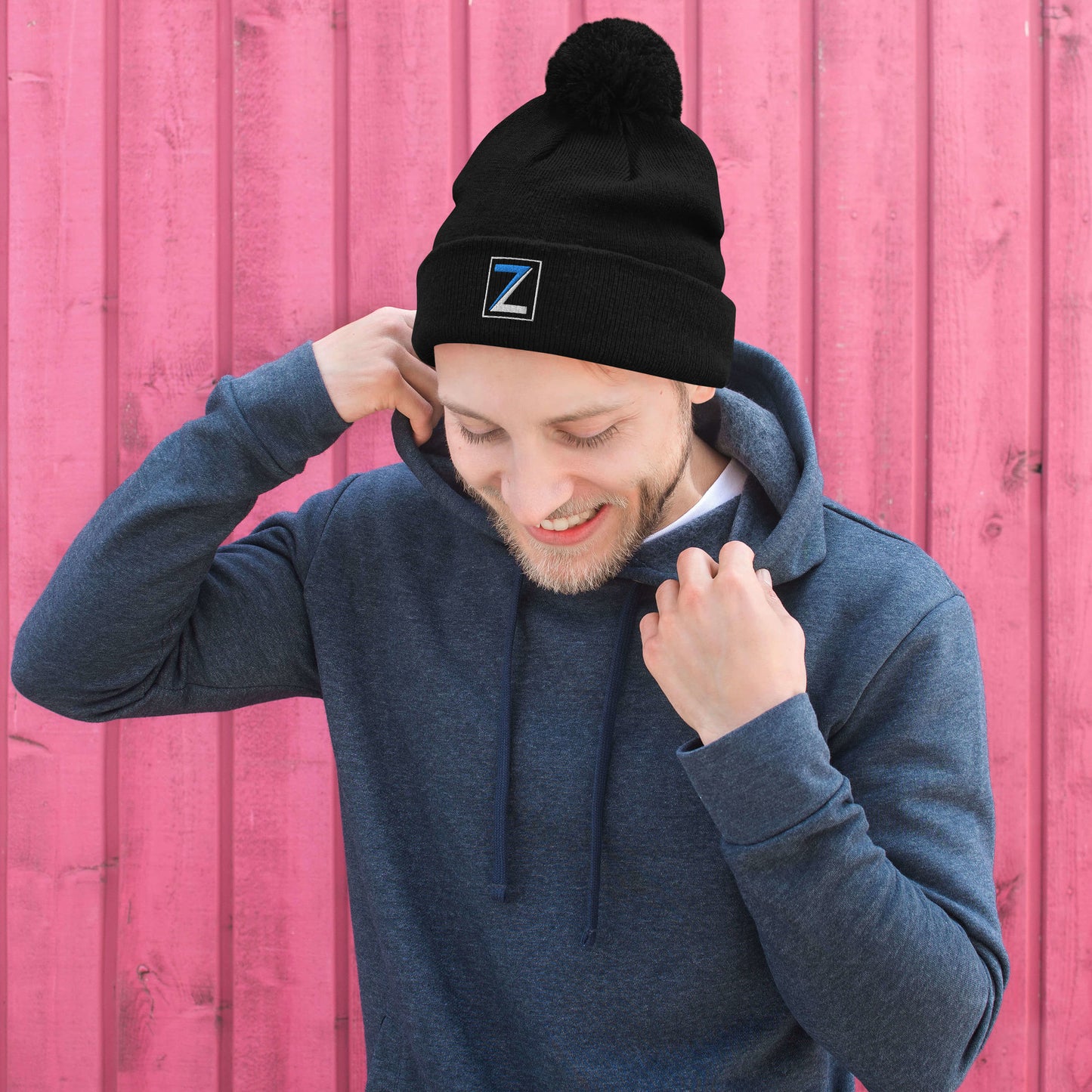 "Z" Pom-Pom Beanie